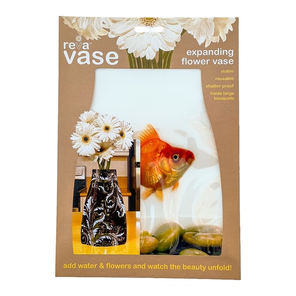 Reva Expanding Flower Vase Goldfish Design NWT - Picture 1 of 5
